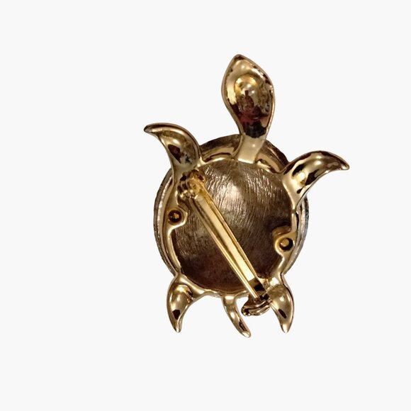Gold Silver Tone Turtle Brooch Pin - Picture 4 of 5